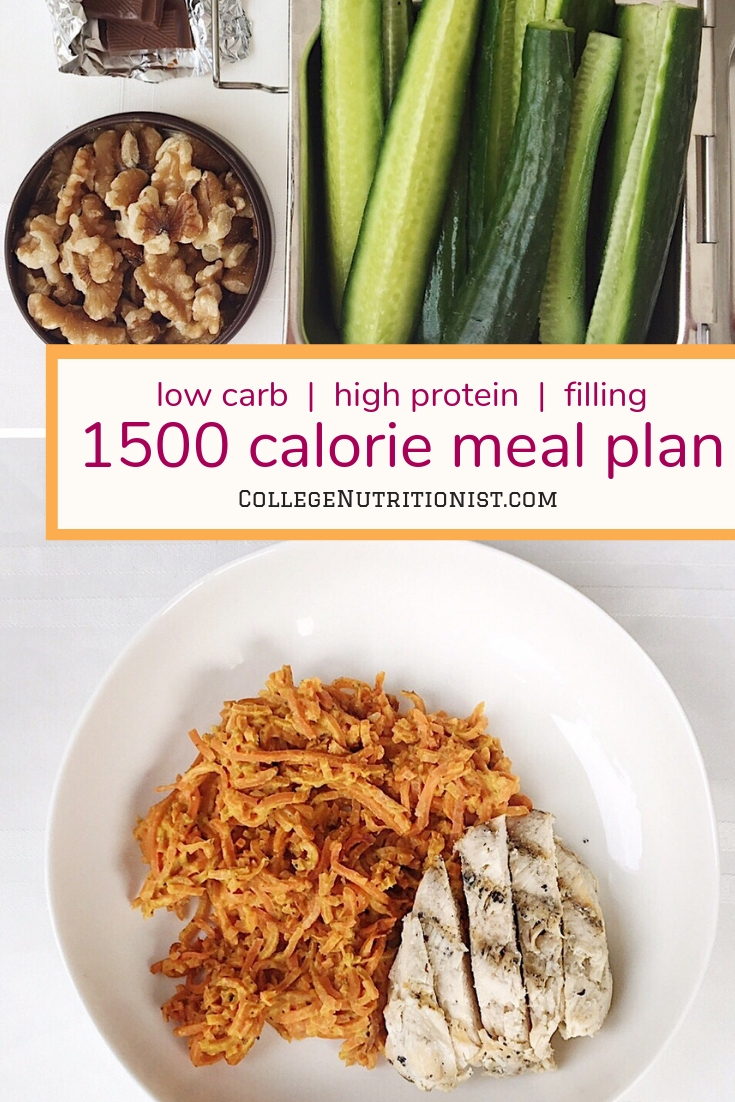 1500 Calorie Low Carb, High Protein Meal Plan with Pumpkin Carrot "Noodles"