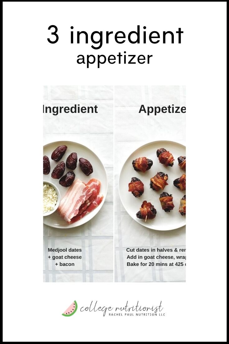 College Nutritionist Bacon Wrapped Dates Recipe Pin