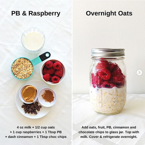 Lactose-Free Overnight Oats PB &amp; Raspberry