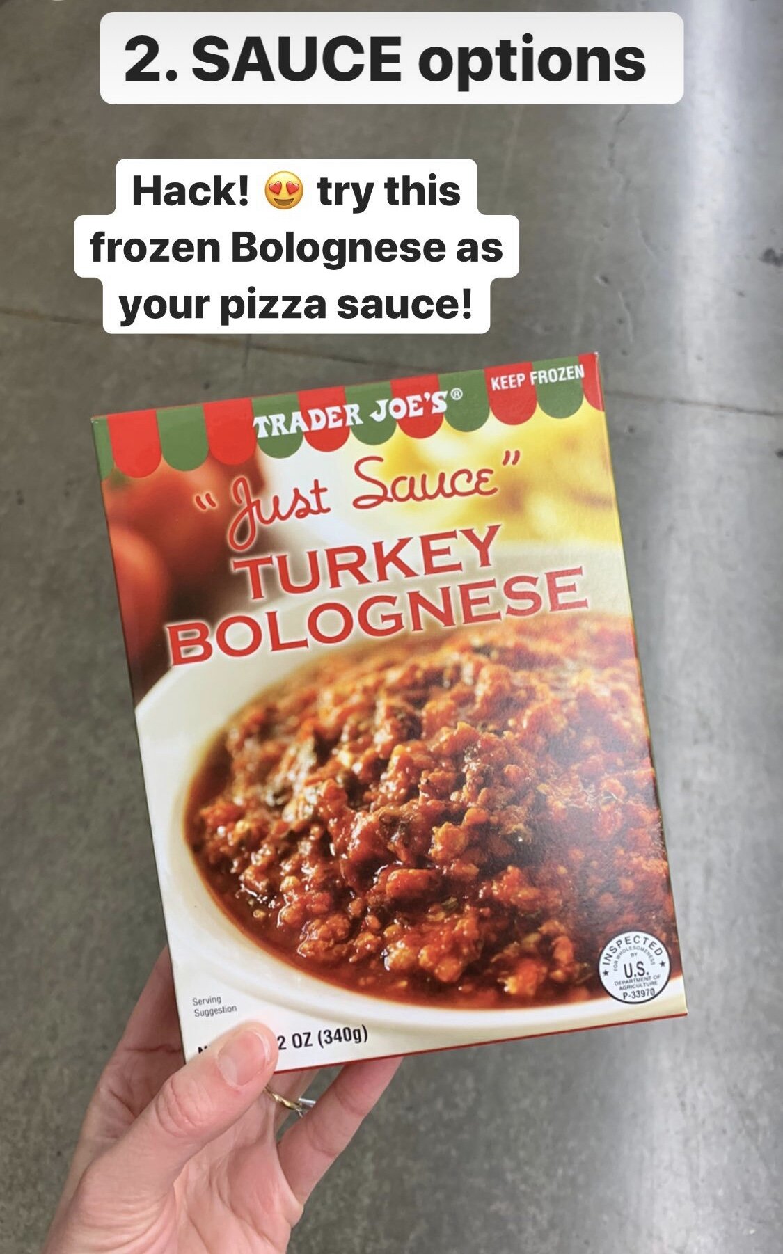 Trader Joe's frozen bolognese