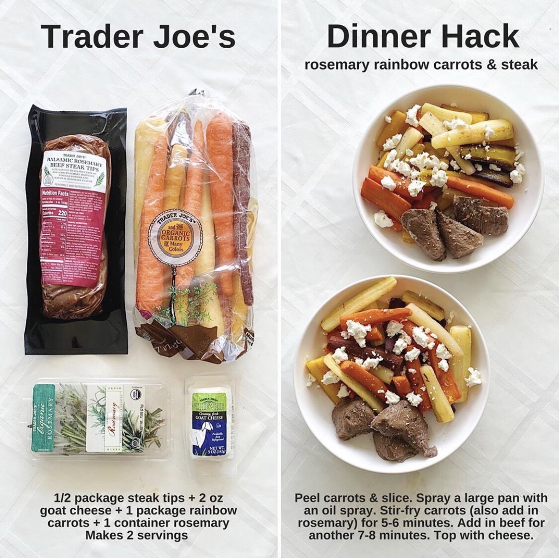 Trader Joe's Dinner Hack: Rainbow Carrots &amp; Steak 