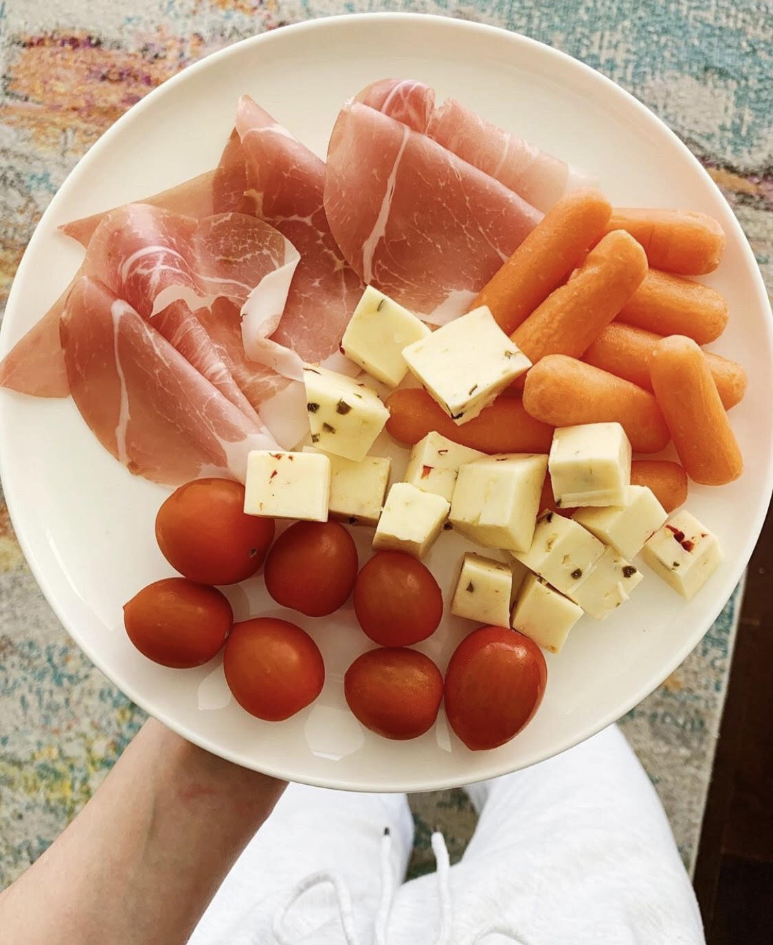 Snacky lunch plate of prosciutto