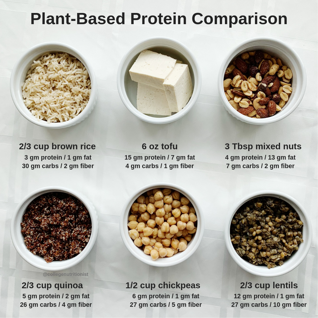 veggie protein comparison college nutritionist