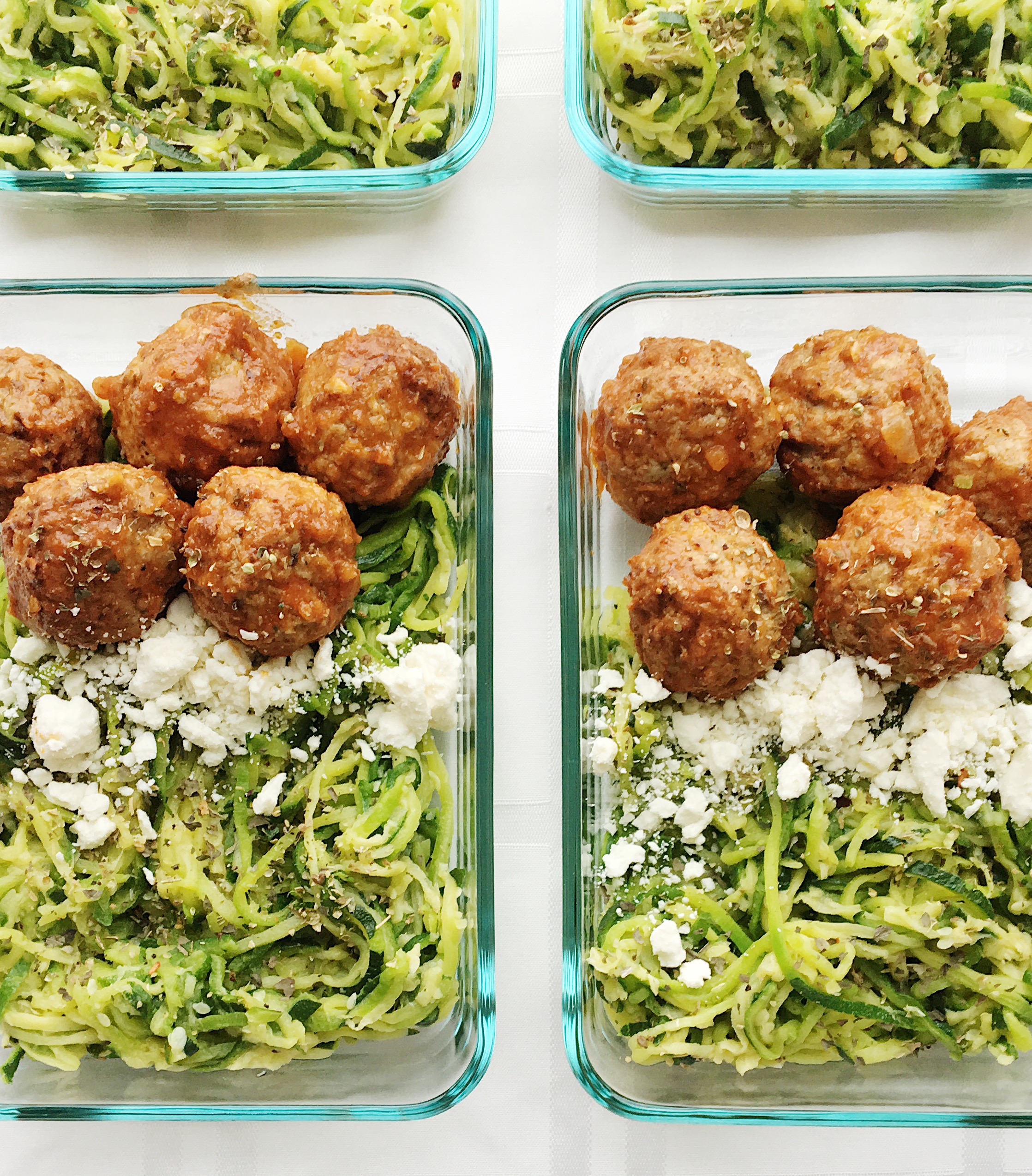 college nutritionist lunch zoodles and meatballs